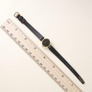 Vintage 1950s 14K Yellow Gold Gubelin Bow-Tie Ladies Watch with Leather Strap