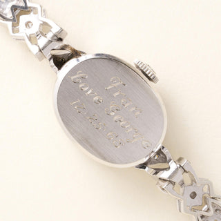 Vintage 1960s Omega 14K White Gold Marquise 2ct Diamond Cocktail Bracelet Watch