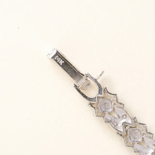 Vintage 1960s Omega 14K White Gold Marquise 2ct Diamond Cocktail Bracelet Watch