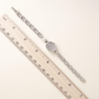 Vintage 1960s Omega 14K White Gold Marquise 2ct Diamond Cocktail Bracelet Watch