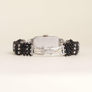 Art Deco Van Cleef & Arpels 2.50 Carats Diamond and Onyx Striped Wristwatch