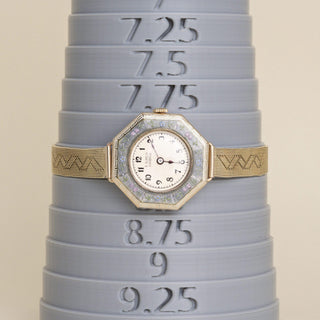 1920s Art Deco E. Gubelin Lucerne 14K Gold  Octagonal Floral Enamel Watch