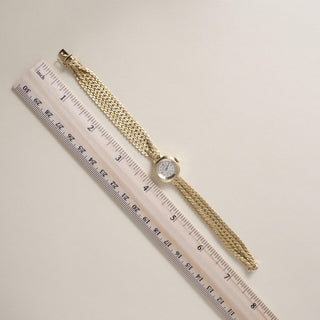 Vintage Rolex Precision 18K Gold Serpentine Link 5 Stand Chain Bracelet Watch