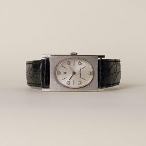 Vintage 14K Gold Hamilton Lord Lancaster R Model Leather Strap Mechanical Watch