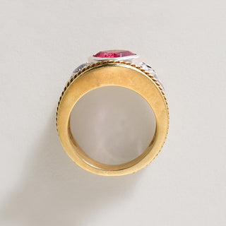 18K Gold Seidengang Pink Tourmaline and Diamond Ring