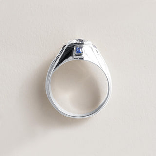 Art Deco 20K Gold Old European Cut and Sapphire Diamond Ring