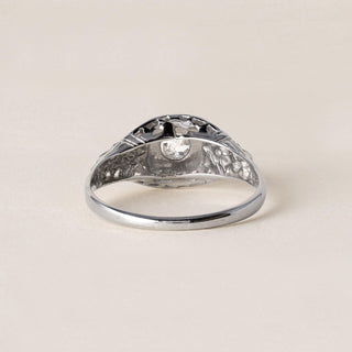 Art Deco 0.25 Carat Old Mine Cut Diamond Solitaire 14K White Gold
