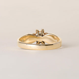Vintage 1960's 14 Karat Gold Emerald and Diamond Floral Cocktail Ring