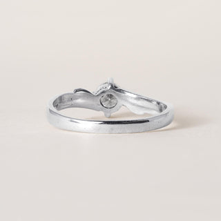 Vintage 1970s 0.38ct F/G VS Diamond Solitaire Wave Shank Ring Sz 6 Platinum