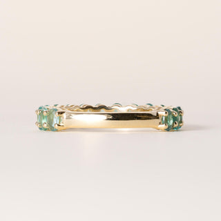 18K Yellow Gold 2.27 Carats Paraiba Tourmaline Oval Ring Band