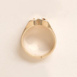 Vintage 1960's 0.50 Carat Diamond Clover Wide Gent's Ring 14K Gold