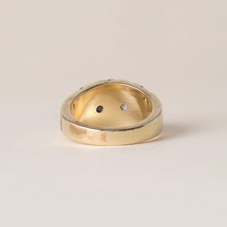 Vintage 14K Gold Quilted Ethyl Diamond Ring