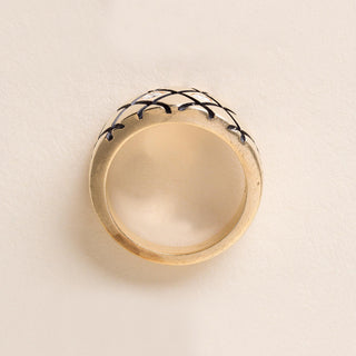Vintage 14K Gold Quilted Ethyl Diamond Ring