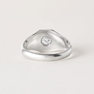 Art Deco 0.70 Carat Old Euro Diamond Hexagonal 20K White Gold Engagement Ring