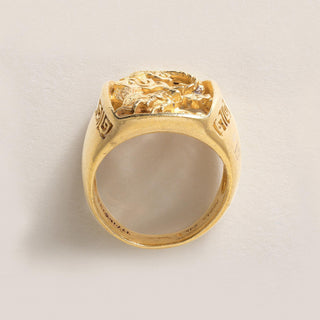 Vintage 24K Solid Gold Lucky Dragon Ring