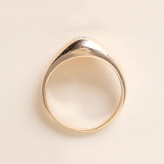 Estate 0.20 Carat Diamond Gypsy Dome Gents Ring 14K Yellow Gold