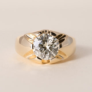 18K Gold 2.70 Carat Diamond GIA U-V VS1 Sunburst Solitaire Engagement Ring