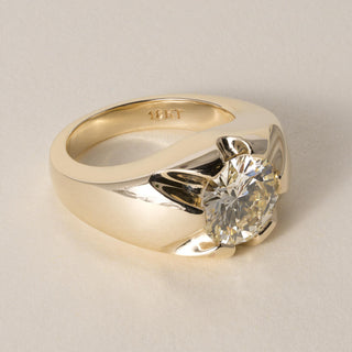 18K Gold 2.70 Carat Diamond GIA U-V VS1 Sunburst Solitaire Engagement Ring