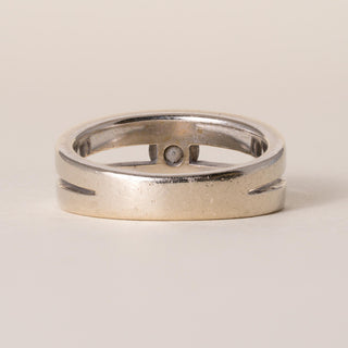 Vintage 14K Gold 0.35 Carat Diamond Split Shank Tension Set Ring Band