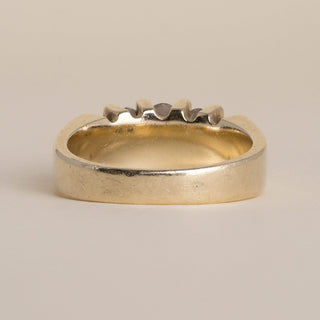 Vintage 14K Gold Double Row 1 Carat Diamond Channel Set Wide Band Ring