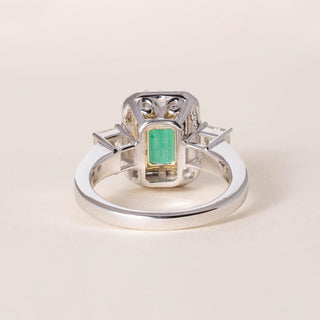 Colombian Emerald 2.43 Carats GIA and 1.40 Carats Diamond 18K Gold Estate Ring