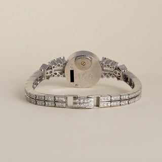 Vintage Cartier 1960 Platinum 5.50ct Diamond Backwinding Cocktail Bracelet Watch