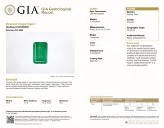 Colombian Emerald 2.43 Carats GIA and 1.40 Carats Diamond 18K Gold Estate Ring