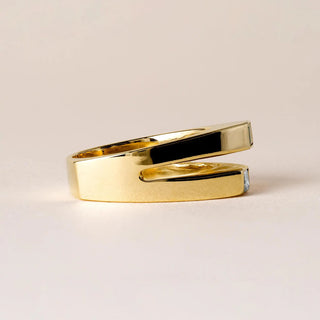 Vintage Emerald and Diamond Princess Cut Toi Et Moi Euro Shank 18k Gold Ring