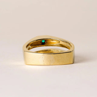 Vintage Emerald and Diamond Princess Cut Toi Et Moi Euro Shank 18k Gold Ring