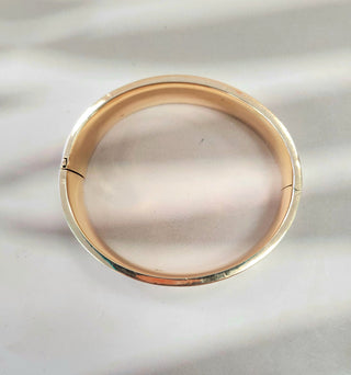 14K Gold Antique 1915 Wide Hand Engraved Bangle