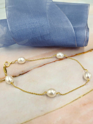 18K Gold Tiffany & Co Elsa Peretti Vintage Pearl Bracelet