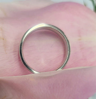 Hermes 18k White Gold Grooved Band Ring