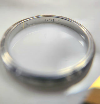 Art Deco Intricate Hand-Engraved Vintage 18K White Gold Band with Filigree
