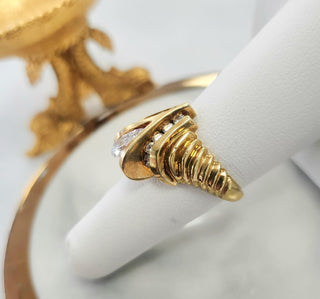 18K Gold 0.50 Carat Pear Shape Diamond Wishbone Ring
