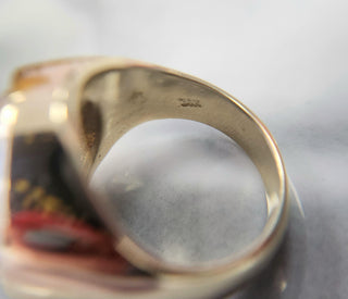Vintage 1980s 14K Gold Oval Dome 1 carat Diamond Signet Ring