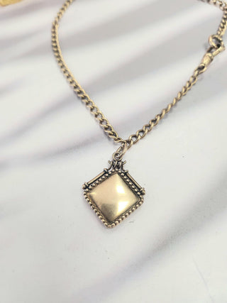 Victorian 12K Rose Gold Watch Fob Double Row Bracelet Link Chain - 13 Inch