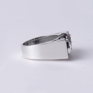 Platinum 1940's Old European Cut Diamond and Ruby Ring – 2.20 Carats