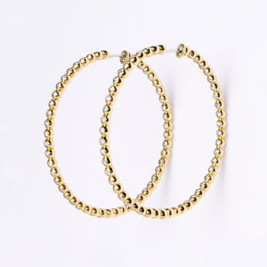 Bezel Set Diamond Hoops 1.40 Carats Inside Out Earrings 18K Yellow Gold