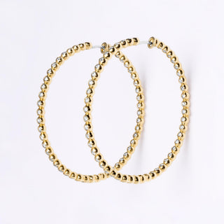 Bezel Set Diamond Hoops 1.40 Carats Inside Out Earrings 18K Yellow Gold