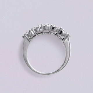 Estate 1.14 Carats 3-Row Marquise Diamond Band Size 6.5 14K White Gold