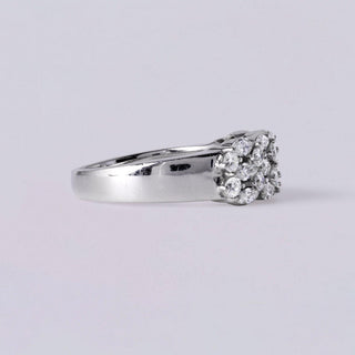 Estate 1.14 Carats 3-Row Marquise Diamond Band Size 6.5 14K White Gold