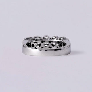 Estate 1.14 Carats 3-Row Marquise Diamond Band Size 6.5 14K White Gold