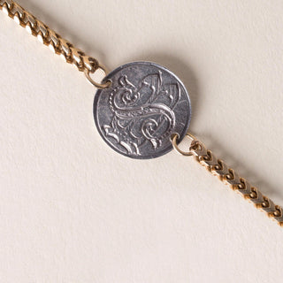 Vintage Victoria Canadian Coin Charm Bracelet Franco Chain Antique 9K Gold