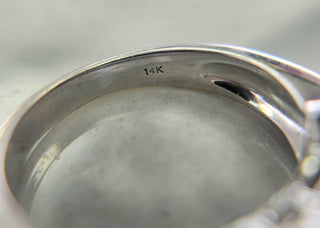 Estate 1.14 Carats 3-Row Marquise Diamond Band Size 6.5 14K White Gold