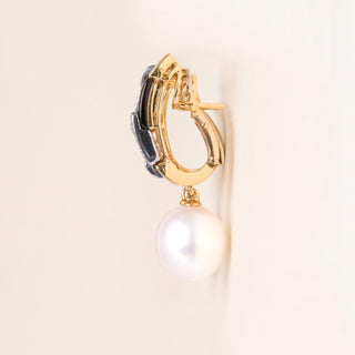 18K Gold Carrera y Carrera South Sea Pearl, Onyx, and Diamond Drop Earrings