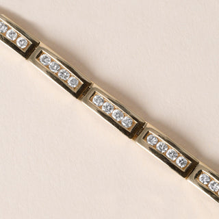 Classic 14K Gold 2 Carats Diamond Channel Set Tennis Bracelet Size 7.25 Inch