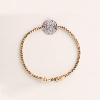 Vintage Victoria Canadian Coin Charm Bracelet Franco Chain Antique 9K Gold