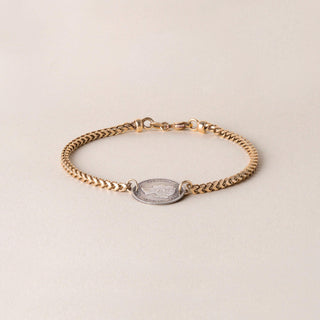 Vintage Victoria Canadian Coin Charm Bracelet Franco Chain Antique 9K Gold