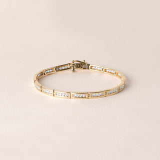 Classic 14K Gold 2 Carats Diamond Channel Set Tennis Bracelet Size 7.25 Inch