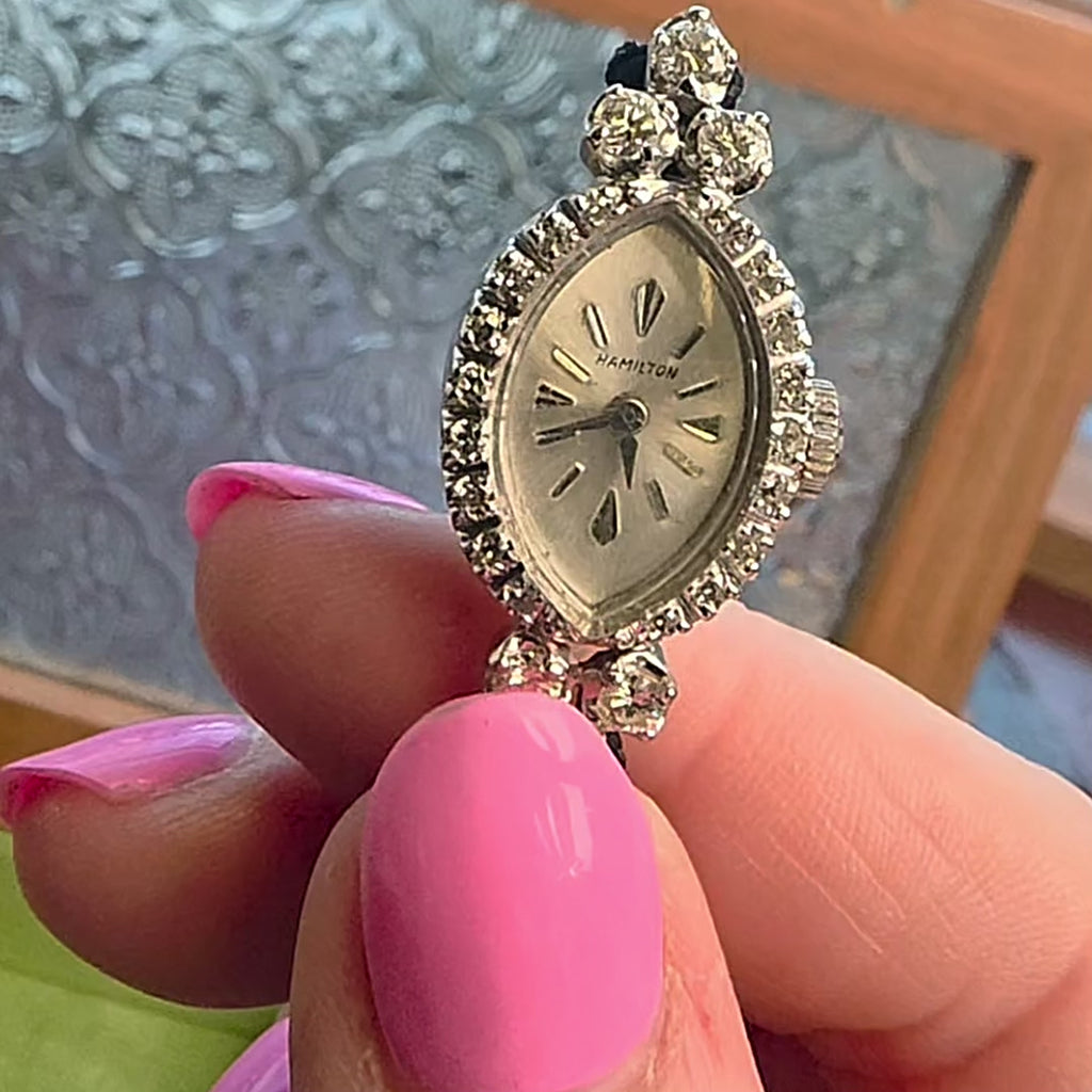 Art Deco Hamilton Marquise Shape Dial with Diamonds